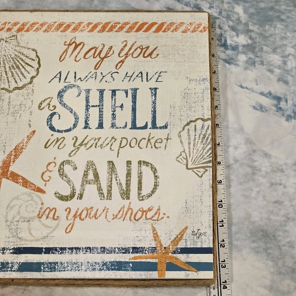 Beach Coastal Wood Sign Wall Decor Quote Shell in Your Pocket Sand in Your Shoes